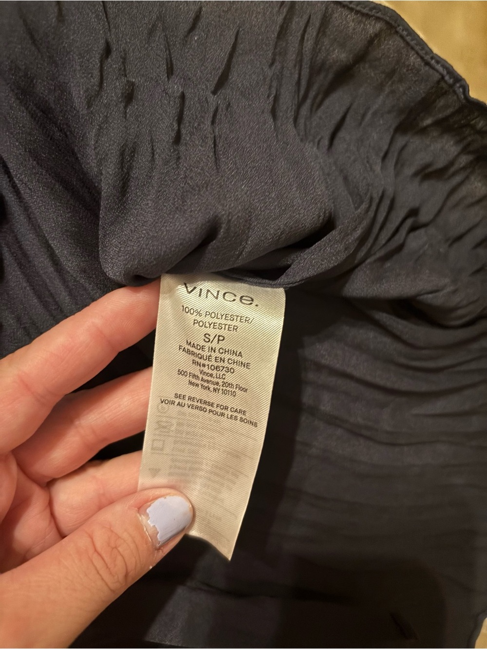 Pleated V-Neck Long-Sleeve Top - dark blue gray - Picture 3 of 3